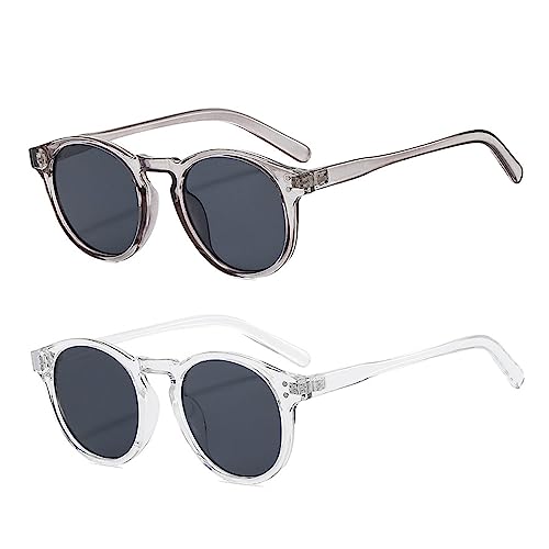 MIVAIUN 2 Runde Sonnenbrille, Sonnenbrille Für Damen Herren, 90er Hippie Rund Sonnenbrille, Vintage Sonnenbrillen, Klassisch Vintage Brille, für Outdoor-Aktivitäten, Partys von MIVAIUN