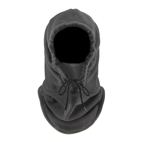 MIVAIUN Grau Thermo-Fleece-Kapuze, Sturmhaube, Balaclava, Winter Gesichtsmaske für Herren Damen, Verstellbare Skimaske, Gesichtsmaske Warm, Multifunktional Motorradmaske, Einheitsgröße (Grau) von MIVAIUN