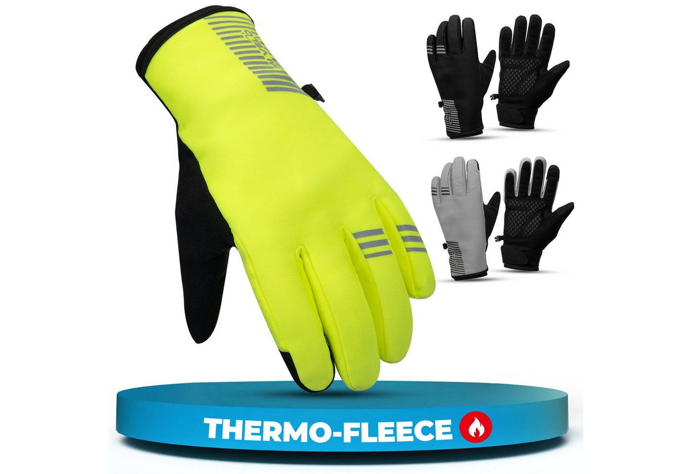 MIVELO Fahrradhandschuhe extra warme Thermo-Fleece Winterhandschuhe wasserfest und winddicht 3M-Thinsulate Isolierung von MIVELO