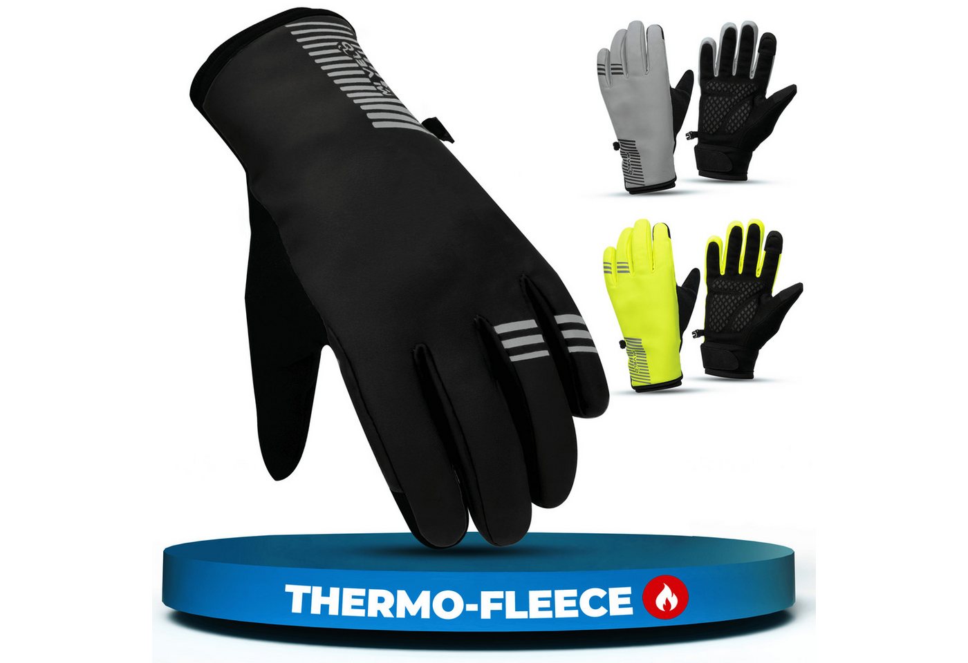 MIVELO Fahrradhandschuhe extra warme Thermo-Fleece Winterhandschuhe wasserfest und winddicht 3M-Thinsulate Isolierung von MIVELO