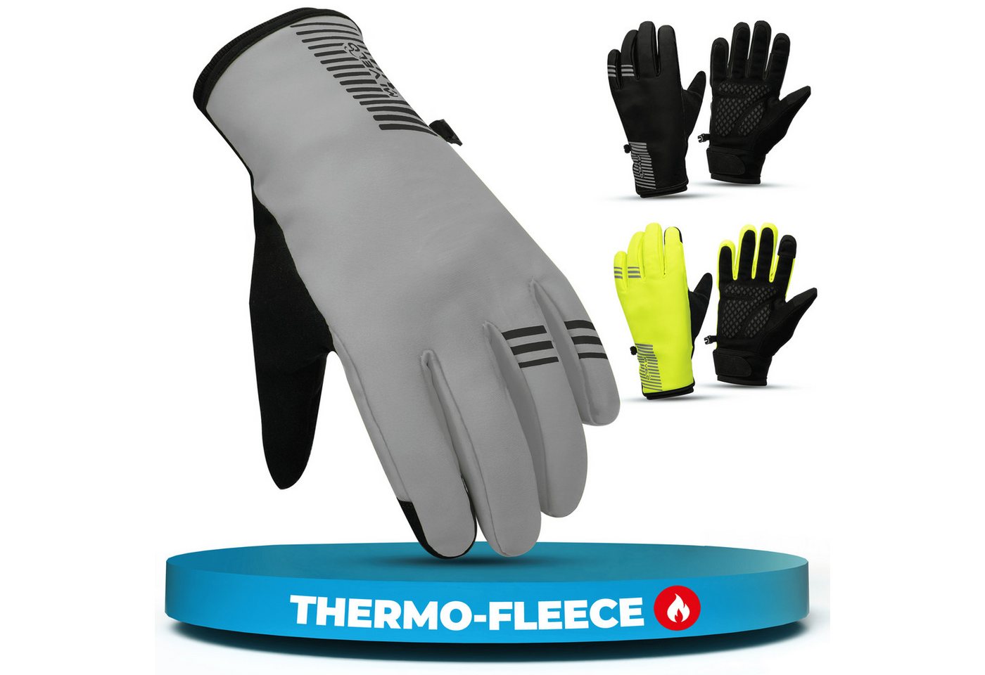 MIVELO Fahrradhandschuhe extra warme Thermo-Fleece Winterhandschuhe wasserfest und winddicht 3M-Thinsulate Isolierung von MIVELO