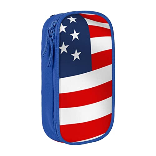 MIWOIE Amerikanische Flagge patriotisches Federmäppchen, Federmäppchen, Federmäppchen, tragbar, Büro., blau, Einheitsgröße, Lässiger Tagesrucksack von MIWOIE