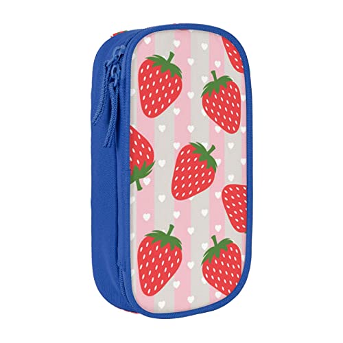 MIWOIE Erdbeer-Federmäppchen, Federmäppchen, tragbar, Büro., blau, Einheitsgröße, Lässiger Tagesrucksack von MIWOIE