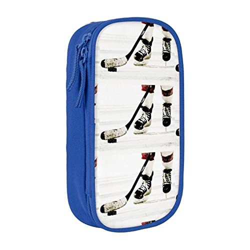 MIWOIE Federmäppchen mit Eishockey-Muster, Federmäppchen, tragbar, Büro., blau, Einheitsgröße, Lässiger Tagesrucksack von MIWOIE