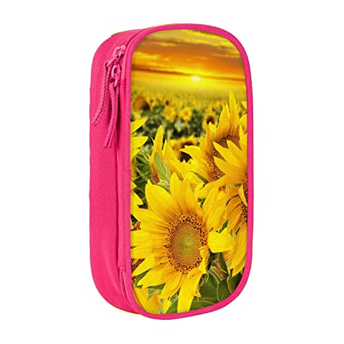 MIWOIE Federmäppchen mit Sonnenblumenfeld, Federmäppchen, tragbar, für Büro., rose, Einheitsgröße, Lässiger Tagesrucksack von MIWOIE