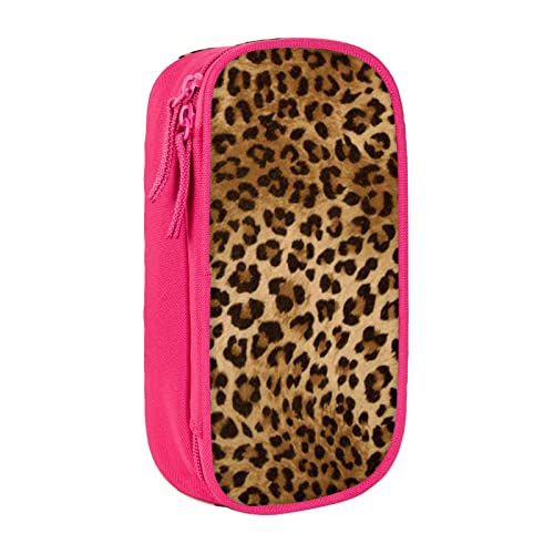 MIWOIE Niedliches Leoparden-Federmäppchen, Federmäppchen, Federmäppchen, tragbar, Büro., rose, Einheitsgröße, Lässiger Tagesrucksack von MIWOIE