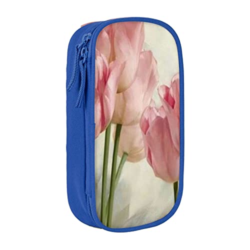 MIWOIE Pink Tulips Federmäppchen Tragbar Federmäppchen Büro, blau, Einheitsgröße, Lässiger Tagesrucksack von MIWOIE