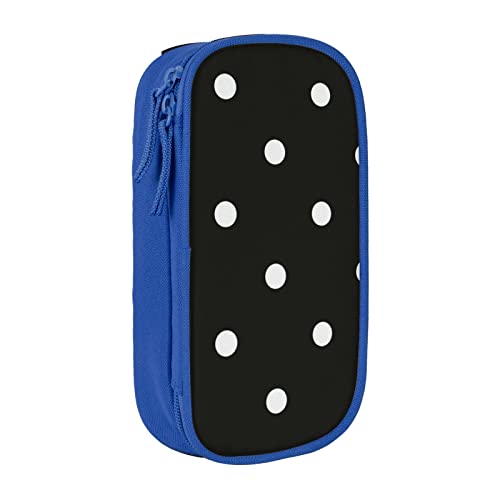 MIWOIE Schwarz und Weiß Polka Dot Federmäppchen Federmäppchen Federmäppchen Tragbare Federmäppchen Büro, blau, Einheitsgröße, Lässiger Tagesrucksack von MIWOIE