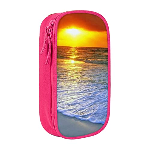 MIWOIE Strand mit Sonnenuntergang Federmäppchen Tragbar Federmäppchen Büro, rose, Einheitsgröße, Lässiger Tagesrucksack von MIWOIE