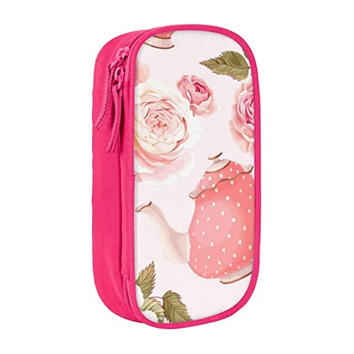 MIWOIE Teetassen mit Rosen Romantisch Shabby Federmäppchen Federmäppchen Federmäppchen Tragbare Federmäppchen Büro, rose, Einheitsgröße, Lässiger Tagesrucksack von MIWOIE