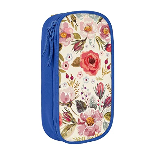 Modernes Blumen-Federmäppchen, Federmäppchen, Federmäppchen, tragbar, Büro., blau, Einheitsgröße, Lässiger Tagesrucksack von MIWOIE