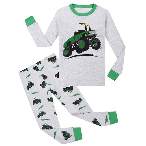 MIXIDON Jungen Schlafanzug SUV Auto Pyjama Langarm Pyjama Set Kinder Baumwolle Winter Nachtwäsche 98 104 110 116 122 128 134 von MIXIDON