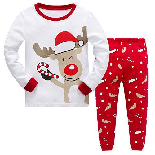 MIXIDON Kinder Weihnachts Schlafanzug,Weihnachtsrentier 1,10 Jahre von MIXIDON