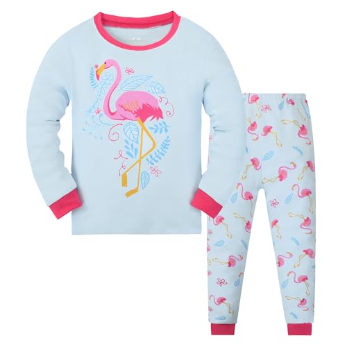 MIXIDON Mädchen Schlafanzu Baumwolle Kinder Langarm Pyjama 98 104 110 116 122 128 134 140 146,Pattern 3, 6 Jahre von MIXIDON