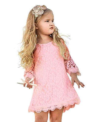 MIXIDON Mädchen Spitzenkleid Blumenhochzeit Besticktes Prinzessin Partykleid2-3 Jahre von MIXIDON