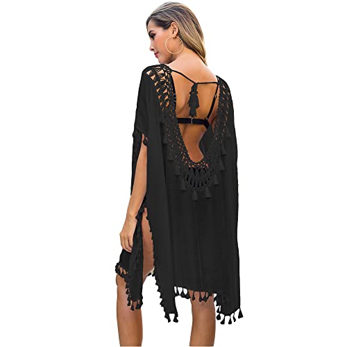 MIXIDON Bikini Cover Up Strandkleid Strandkleid Damen Strandkleider Damen Sommer Strandponcho Sommer Strandkleidung Pareos & Strandkleider für Damen V-Ausschnitt Rückenfrei Sexy Oversize von MIXIDON