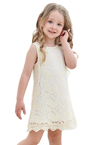 Mädchenkleid Kinderkleider Baumwolle Einfarbig Ärmelloses Kleid A-Linie Freizeitkleid Festliche Prinzessin Sommer Swingkleid von MIXIDON