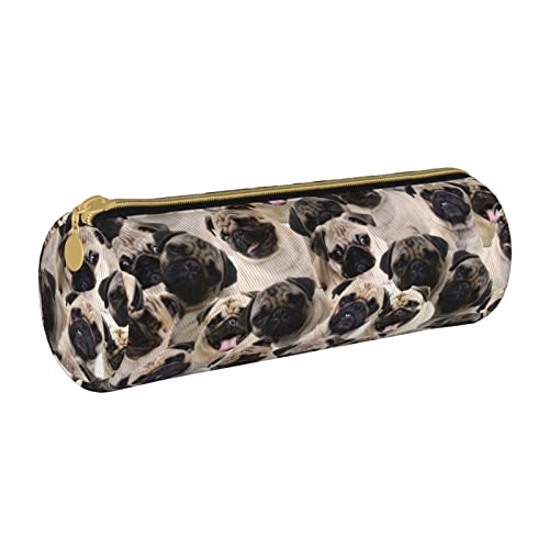 MIXMEY Federmäppchen mit Hundemotiv, Leder, Federmäppchen und Kosmetiktasche – Tasche für Schreibwaren, weiß, Einheitsgröße, Kosmetikkoffer von MIXMEY