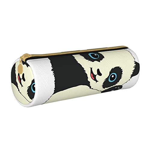 MIXMEY Federmäppchen mit Panda-Aufdruck, Leder, Federmäppchen und Kosmetiktasche, Schreibwaren-Tasche, weiß, Einheitsgröße, Kosmetikkoffer von MIXMEY
