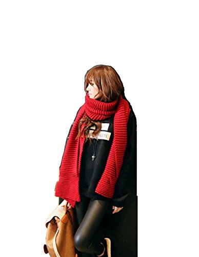 Miya® modische Damen Herbst/Winter lange Strickschal, Oversized Grobstrick Schal, super weich und hochwertige Umhang, (Rot) von Miya