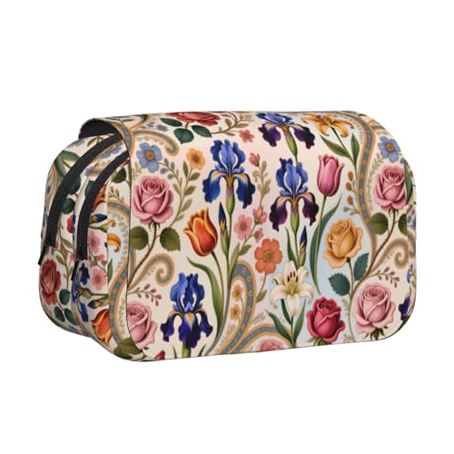 MIYMIYN Federmäppchen mit doppelter Klappe, recycelbares Oxford-Gewebe, modische Kunstdrucke, für 50 Stifte, Schul- und Künstlerbedarf, Fashion Prints I, modisch von MIYMIYN