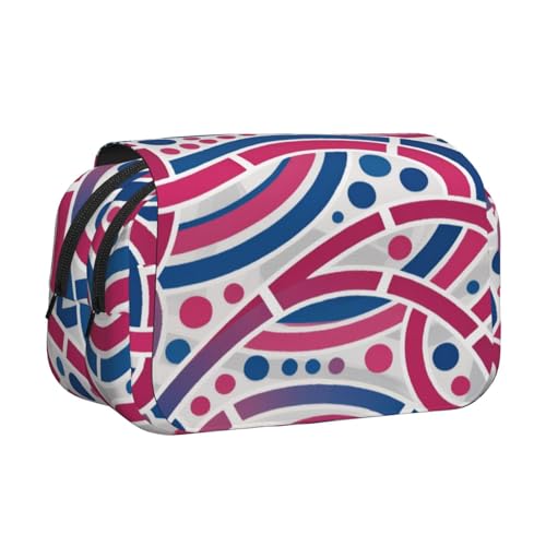 MIYMIYN Federmäppchen mit doppelter Klappe, recycelbares Oxford-Gewebe, modische Kunstdrucke, für 50 Stifte, Schul- und Künstlerbedarf, Fashion Prints R, modisch von MIYMIYN