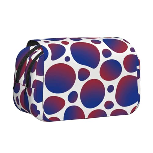 MIYMIYN Federmäppchen mit doppelter Klappe, recycelbares Oxford-Gewebe, modische Kunstdrucke, für 50 Stifte, Schul- und Künstlerbedarf, Gepunktet, modisch von MIYMIYN