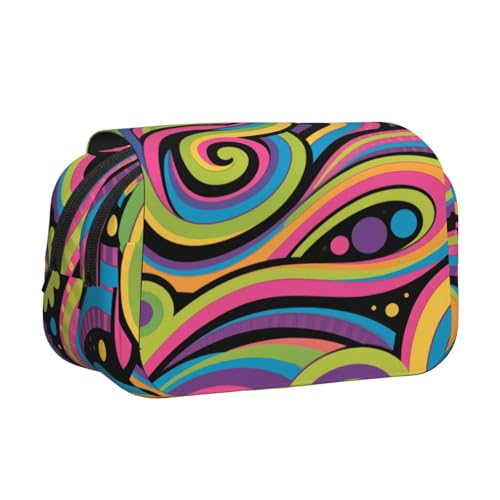 MIYMIYN Federmäppchen mit doppelter Klappe, recycelbares Oxford-Gewebe, modische Kunstdrucke, für 50 Stifte, Schul- und Künstlerbedarf, Modische Drucke, modisch von MIYMIYN