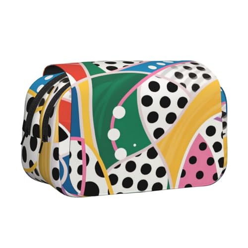 MIYMIYN Federmäppchen mit doppelter Klappe, recycelbares Oxford-Gewebe, modische Kunstdrucke, für 50 Stifte, Schul- und Künstlerbedarf, Modische Drucke, modisch von MIYMIYN