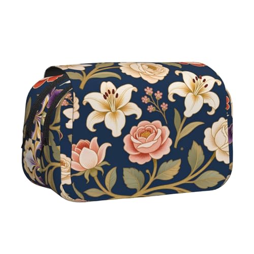 MIYMIYN Federmäppchen mit doppelter Klappe, recycelbares Oxford-Gewebe, modische Kunstdrucke, für 50 Stifte, Schul- und Künstlerbedarf, Modische Drucke F, modisch von MIYMIYN