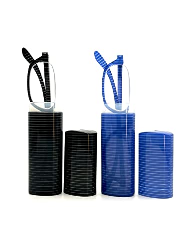 Miyui Japan Blaulichtblockierende Lesebrille, schmal, kleine Röhrenlesebrille, tragbar, leicht, für Männer, Frauen, Half Frame StripesSuper02-twins, Chica von MIYUI JAPAN