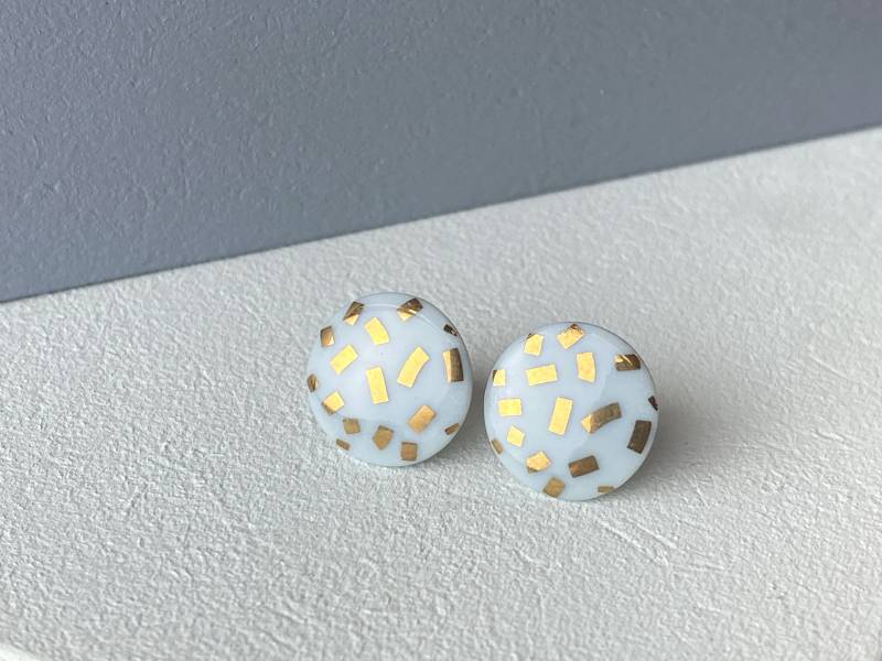 Porzellan Ohrstecker/Mint Mit Goldenem Konfetti Porzellanschmuck Goldschmuck Keramikschmuck Ohrringe Aus Keramik Porzellan Ohrstecker/Mint Mit Goldenem Konfetti Porzellanschmuck Goldschmuck Keramikschmuck Ohrringe Aus Keramik von MIYUporzellanschmuck