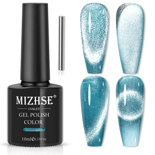 MIZHSE Cat Eye Nail Polish Meerblau Katzenaugen Gel Diamond Cat Eye Nagelgel UV/LED Magnetischer Gel Nagellack Reflektierendem mit 1 Magnet 10 ml*1 MIZHSE Cat Eye Nail Polish Meerblau Katzenaugen Gel Diamond Cat Eye Nagelgel UV/LED Magnetischer Gel Nagellack Reflektierendem mit 1 Magnet 10 ml*1 von MIZHSE