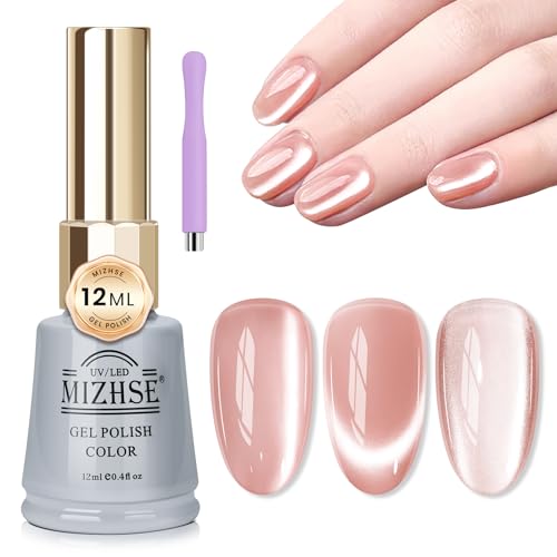 MIZHSE UV Nagellack Set Cat Eye UV Gel Nagellack mit Magnet 12ml Mondlicht Cateye UV Gel Nail Polish Cateye Magnet Nagellack Glitzer Cat Eye Cel Holografisches Soak Off UV LED Gellack Nagelstudio Set von MIZHSE