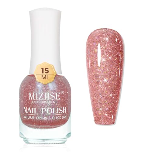 MIZHSE Schnelltrocknender Nagellack Braun Wasserbassierter Nail Polish Langanhaltende Formel die Schnell Trocknet, 1 x 15 ml von MIZHSE
