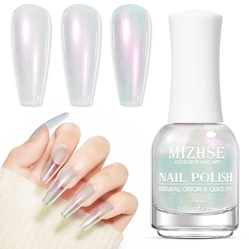 MIZHSE Nagellack, Shimmer Nagellack Schnelltrocknend Oil Based Nail Polish Ohne UV Lampe Nail Polish Nageldesign DIY zu Hause Salon MIZHSE Nagellack, Shimmer Nagellack Schnelltrocknend Oil Based Nail Polish Ohne UV Lampe Nail Polish Nageldesign DIY zu Hause Salon von MIZHSE