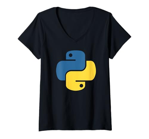 Damen Python Programming Language Logo T-Shirt mit V-Ausschnitt Damen Python Programming Language Logo T-Shirt mit V-Ausschnitt von MIftees Software Developer Tees