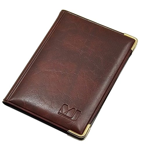 Exclusives Kredit- und Visitenkartenetui mit Schutzecken aus Metall 12 Fächer MJ-Design-Germany Made in EU Designs (Design 1 / Braun) von myledershop