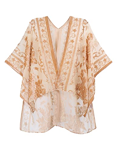 MJ SERECA Damen Kurzer Samt Kimono, Jypj-8, One Size von MJ SERECA