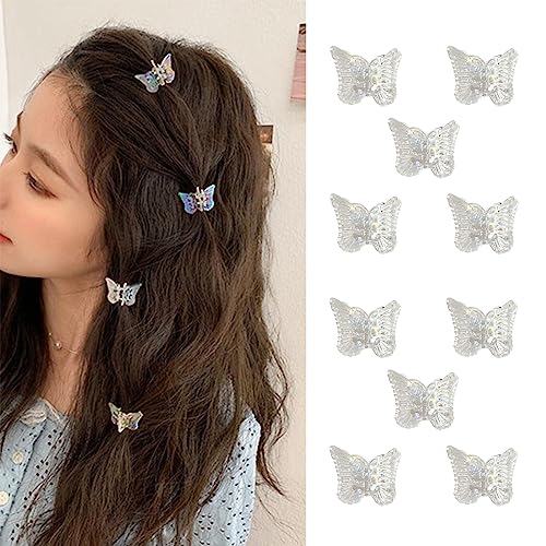 MJARTORIA 10/20 Pcs Mini Pearl Hair Clips, Mini Flower Claw Clips with Beads, Mini Hair Butterfly Clips Decorative Hair Accessories for Women Girls Birthday Party Wedding(10Pcs Butterfly) von MJARTORIA