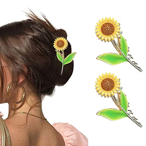 MJARTORIA Große Haarklammer, Blumen Metall Haarspangen für Damen, Rutschfestes Haarkrallen Clips Haarstyling Zubehör für Frauen Dünnes Haar Mädchen Dickes Haar Accessoires von MJARTORIA