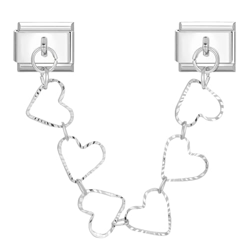MJARTORIA Italian Charm Bracelet Charms Anhänger Abnehmbar 9mm Edelstahl Silber Module für Italienische Armband Glieder Charms Armbänder Geschenk für Damen Mädchen Liebesherz Silber MJARTORIA Italian Charm Bracelet Charms Anhänger Abnehmbar 9mm Edelstahl Silber Module für Italienische Armband Glieder Charms Armbänder Geschenk für Damen Mädchen Liebesherz Silber von MJARTORIA