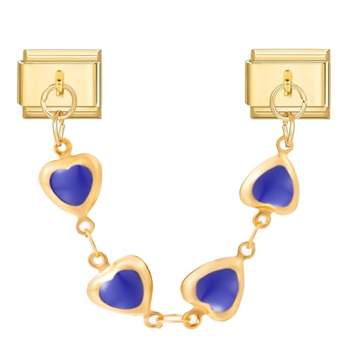 MJARTORIA Italian Charm Bracelet Charms Gold Anhänger Abnehmbar 9mm Edelstahl Module für Italienische Armband Glieder Charms Armbänder Geschenk für Damen Mädchen Liebe Blau MJARTORIA Italian Charm Bracelet Charms Gold Anhänger Abnehmbar 9mm Edelstahl Module für Italienische Armband Glieder Charms Armbänder Geschenk für Damen Mädchen Liebe Blau von MJARTORIA