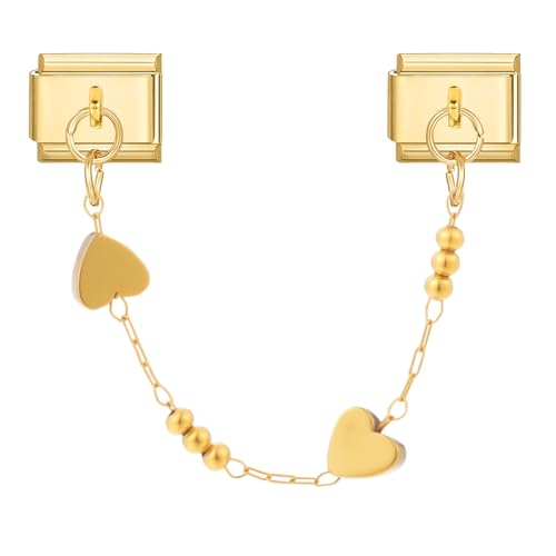 MJARTORIA Italian Charm Bracelet Charms Gold Anhänger Abnehmbar 9mm Edelstahl Module für Italienische Armband Glieder Charms Armbänder Geschenk für Damen Mädchen Liebe gold von MJARTORIA