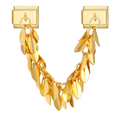 MJARTORIA Italian Charm Bracelet Charms Gold Anhänger Abnehmbar 9mm Edelstahl Module für Italienische Armband Glieder Charms Armbänder Geschenk für Damen Mädchen von MJARTORIA