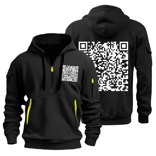 Qr Code Hoodies,Funny Fu Qr Code Hoodie,Fuck You Qr Code Hoodies,Qr Code Sweatshirt,Scannable Qr Code Hoodie,Qr Code Pullover,Zipper Hoodie,Pullover Herren Winter,Fu Qr Code Hoodie Schwarz Hoodie Xl von MJBFDC