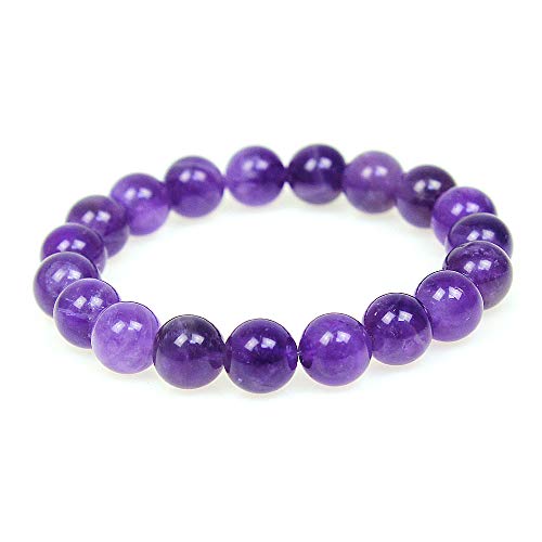 MJDCB Natürlich Edelstein Amethyst Perlenarmbänder 10mm Chakra Steine Armband von MJDCB