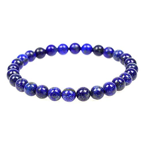 MJDCB Natürlich Edelstein Lapislazuli Perlenarmbänder 6mm Chakra Steine Armband von MJDCB
