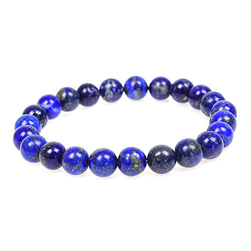 MJDCB Natürlich Edelstein Lapislazuli Perlenarmbänder 8mm Chakra Steine Armband von MJDCB