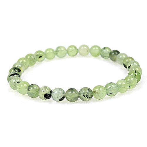 MJDCB Natürlich Edelstein Prehnit Perlenarmbänder 6mm Chakra Steine Armband von MJDCB
